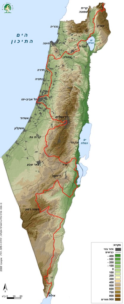 The full Israeli National Mountain Biking Trail